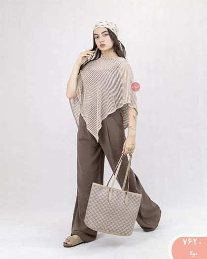 پانچو قلاب بافی 7620