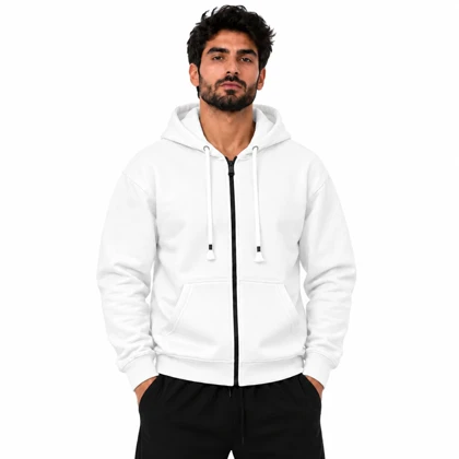 سویشرت اسپرت بیسیک مدل ZRA-5F0659 سفید
