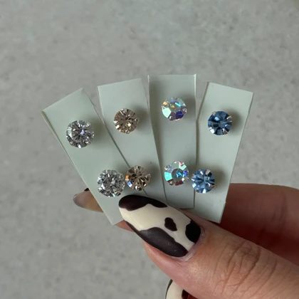 گوشواره های نگین رنگی نقره