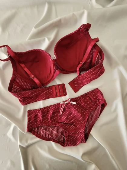 ست سوتین و شورت نخی جکدار فنردار CHANVIEN LEEN کد: 2210