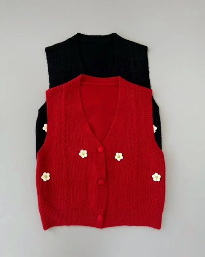 جلیقه بافت جلو دکمه کد 4200