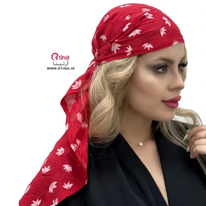 دورگ پارچه ای نخی زنانه دخترانه طرح گل‌دار قرمز