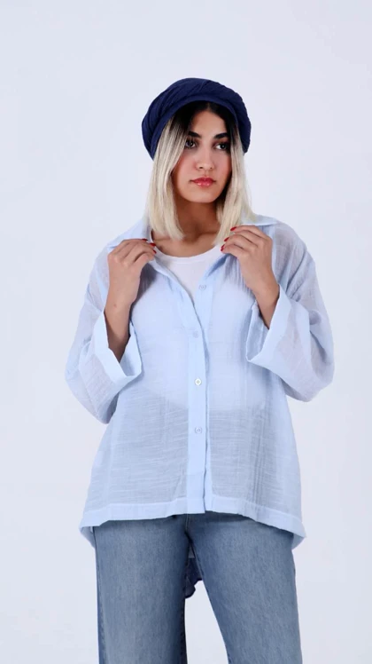 شومیز حریر شیشه ای مدل کامیلا کد 50353