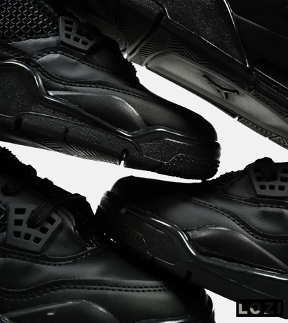 کتانی ساق‌دار مردانه و زنانه مشکی Nike air jordan 4