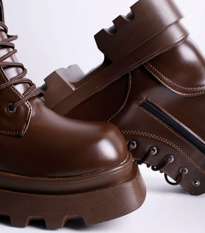 نیم بوت بنددار تک زیپ 4443 Pinki