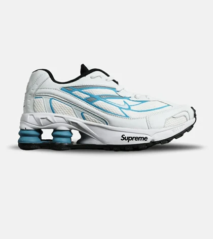 کفش کتانی مردانه سفید آبی نایک NIKE x SUPREME shox ride 2