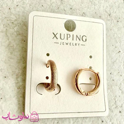 گوشواره زنانه حلقه‌ای ژوپینگ مدل برفکی کد 2891