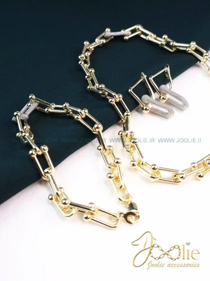 ست گردنبند گوشواره دستبند زنانه طرح طلا تیفانی اند کو TIFANY & CO کد S5103