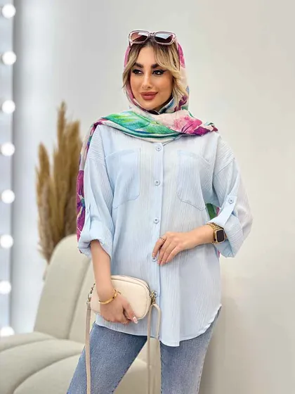 شومیز کراش دو جیب جلو دکمه