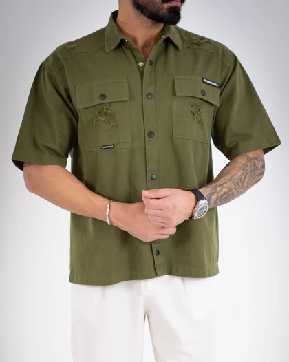 پیراهن مردانه کتان باکسی_کد 4489