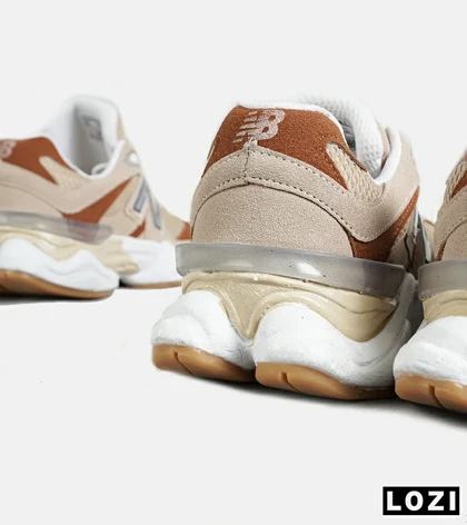 کفش کتانی مردانه و زنانه کرم قهوه ای NEW BALANCE 9060 مدل 7312