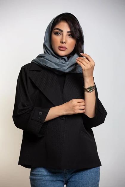 کت زنانه یقه ای استین دو دکمه