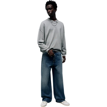 شلوار جین فول بگ مردانه pull & bear کد 344