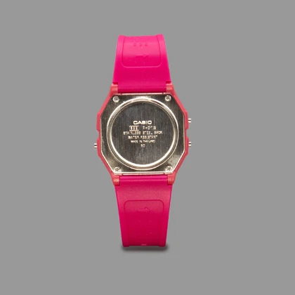 ساعت کاسیو یونیسکس صورتی تیره Casio F91-W Unisex Dark Pink