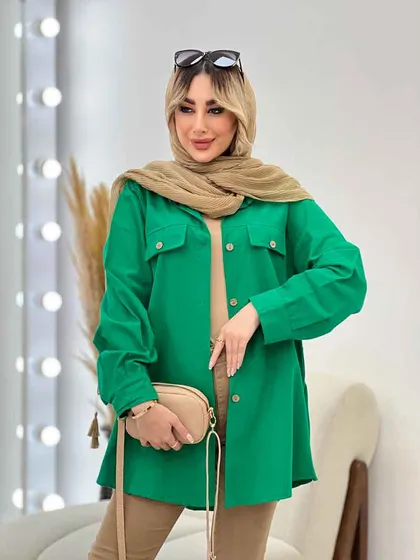 مانتو جیب نما بغل زیپ