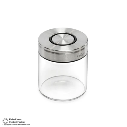 ادویه شیشه ای یونیک درب استیل مدل 1728 سایز 7.5 سانت