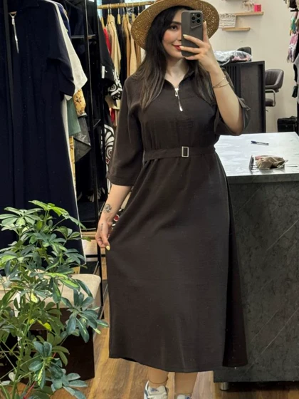 پیراهن جلو زیپ سیلک مودال_1525