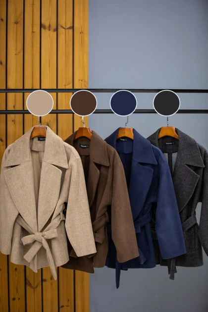 پالتو کت جناقی کمربند دار