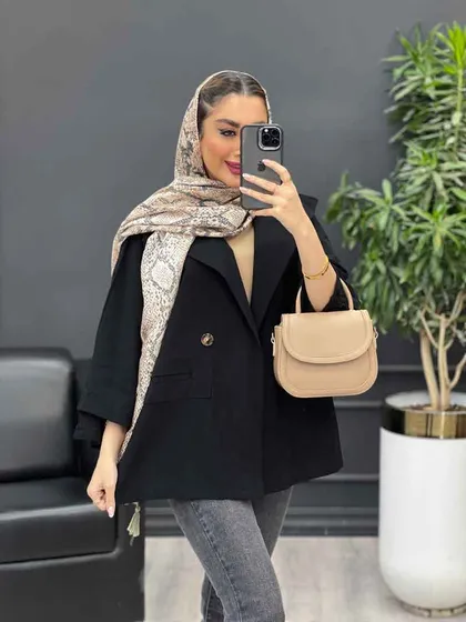 مانتو دو دکمه جیب نما