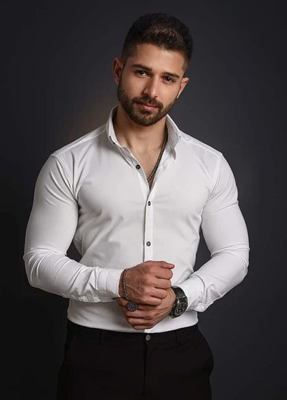 پیراهن مردانه سفید مدل VQ