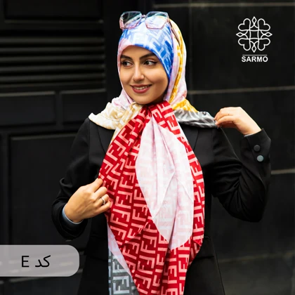 روسری ابریشم مودال چند رنگ فندی