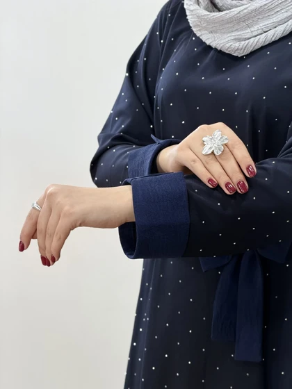 پیراهن مانتویی بلند نگین