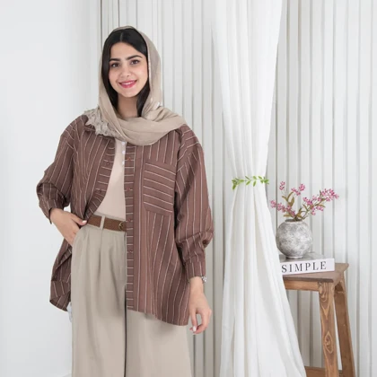 شومیز تک جیب پری راه راه OL