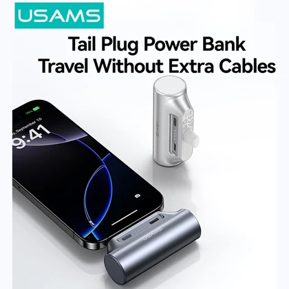 مینی پاور بانک یوسامز USAMS مدل CD248 ظرفیت 3000 میلی آمپر ساعت