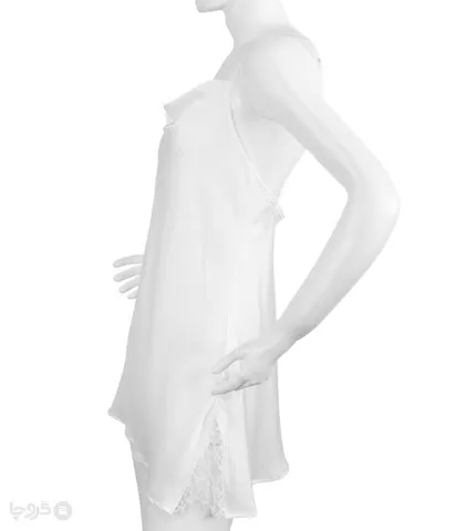 پیراهن بندی پشت ضربدری ساتن و دانتل Neev کد Adore 4417 سفید White