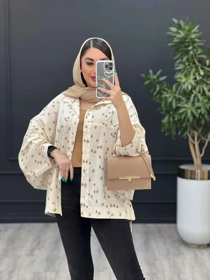 مانتو لینن طرح کاج
