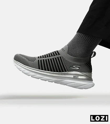 کفش کتانی طبی ورزشی خاکستری SKECHERS GHOST