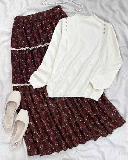 دامن کنف گل ریز کد 5476