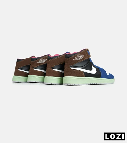 کفش کتانی مردانه و زنانه ساق‌دار مشکی آبی قهوه ای NIKE jordan 1