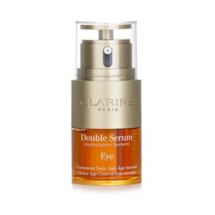 سرم دور چشم ضدچروک و آبرسان کلارنس مدل Double Serum حاوی کافئین و هیالورونیک اسید حجم 20 میلی‌لیتر