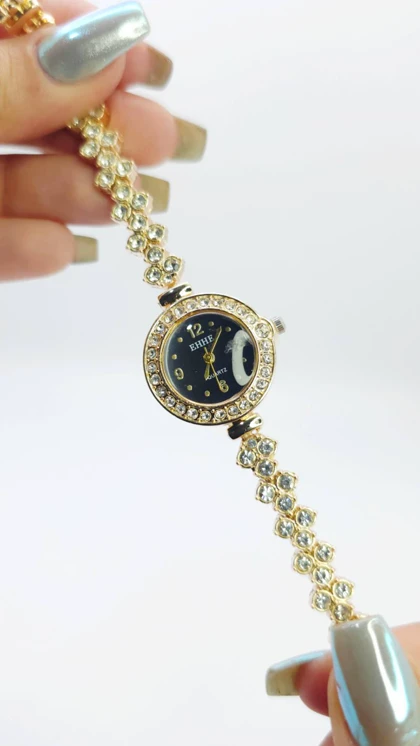 ساعت مچی زنانه مجلسی EHHE نگین‌دار با موتور کوارتز