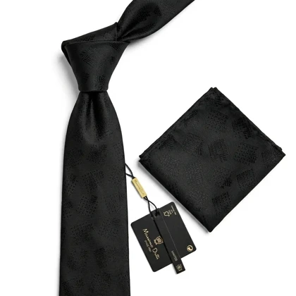 کراوات و پوشت دستدوز طرح مکعبی برند Massimo Dutti