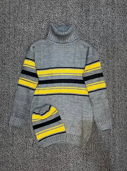 تونیک بافت با کلاه تیارا کد 7366