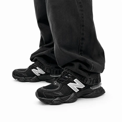 کفش کتانی مردانه مدل نیوبالانس 9060 مشکی دوخت سفید New Balance 9060