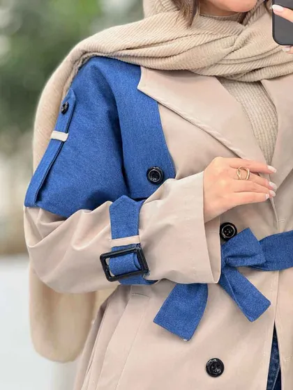 بارانی ژیله ترکیبی سرشانه پاگن