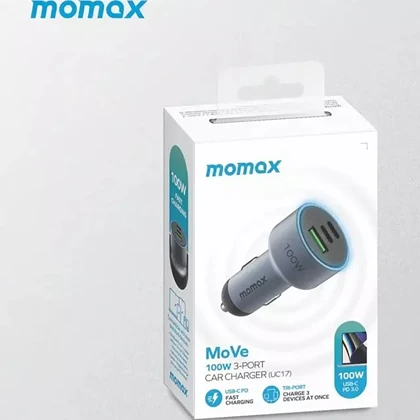 شارژر فندکی فست شارژ ماشین تایپ سی 100 وات مومکس UC17