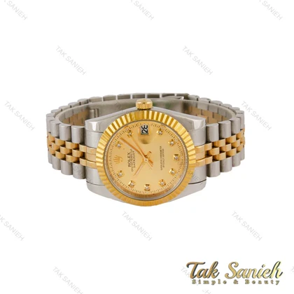 ساعت رولکس مردانه دورنگ طلایی صفحه طلایی اتوماتیک Rolex-5352-G