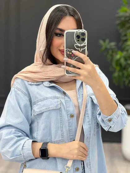 مانتو جین کاغذی دو جیب پاکتی