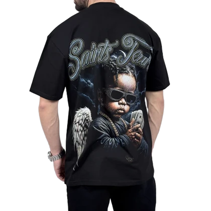 تیشرت آستین کوتاه مردانه مشکی مدل دلار