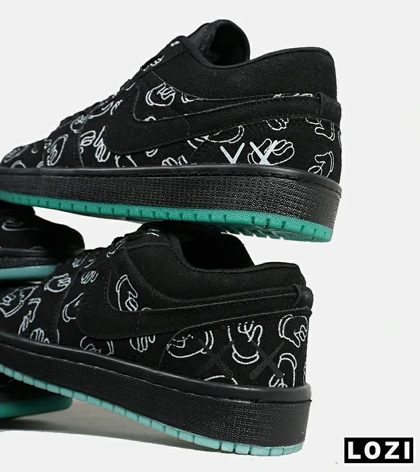 کفش کتانی مردانه و زنانه مشکی Jordan 1 x Kaws مدل 6914