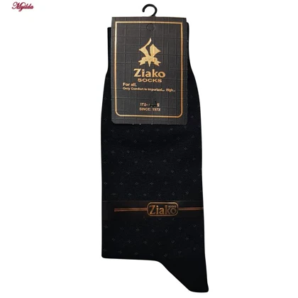 جوراب ساق بلند مردانه مدل پنبه‌ای خال‌خال مشکی ضیاکو کد 5198-337-2