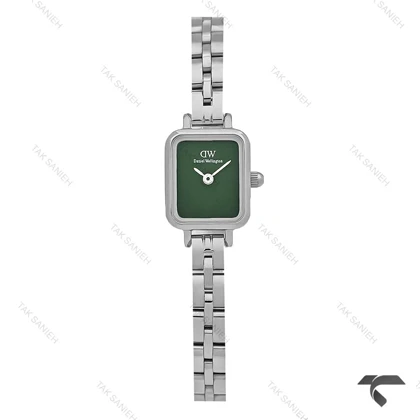 ساعت زنانه DW مینی کوادرو سیلور صفحه سبز مهندسی بندفلزی DW-10695-L