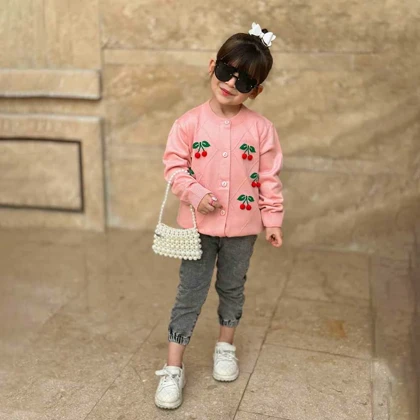 ژاکت بافت دخترانه گیلاس