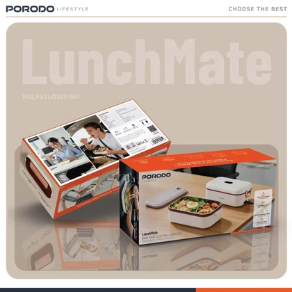 ظرف غذای برقی پرودو Porodo پورودو مدل PDLFSTL0376WH دو حالته