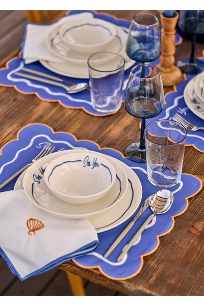 سرویس غذاخوری 6 نفره Bella Maison مدل Marine پرسلن - آبی