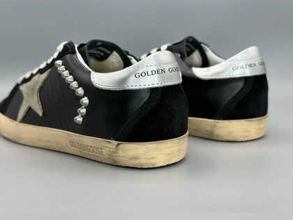 کتانی گلدن گوس سوپر استار جیر مشکی خاکی نقره ای/Golden Goose super star شناس